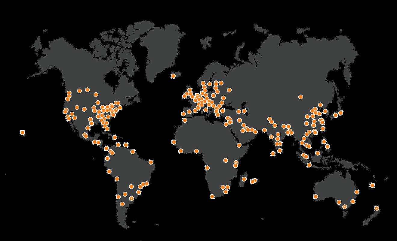 Cloudflare global network map for edge inference